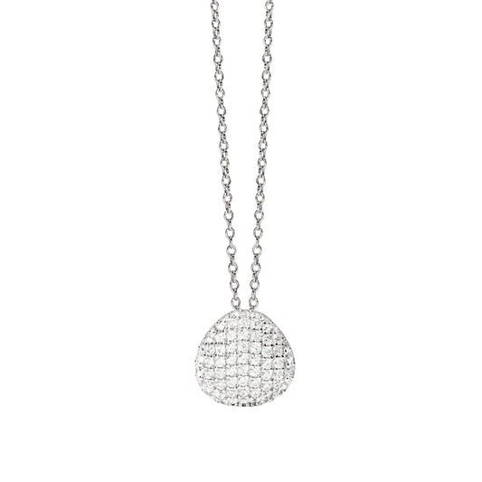 Collana catena Mabina in argento con pendente pavè di zirconi MISURA UNICA