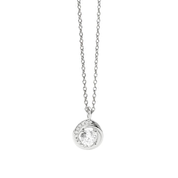 Collana catena Mabina in argento zirconi e pendete cerchio MISURA UNICA