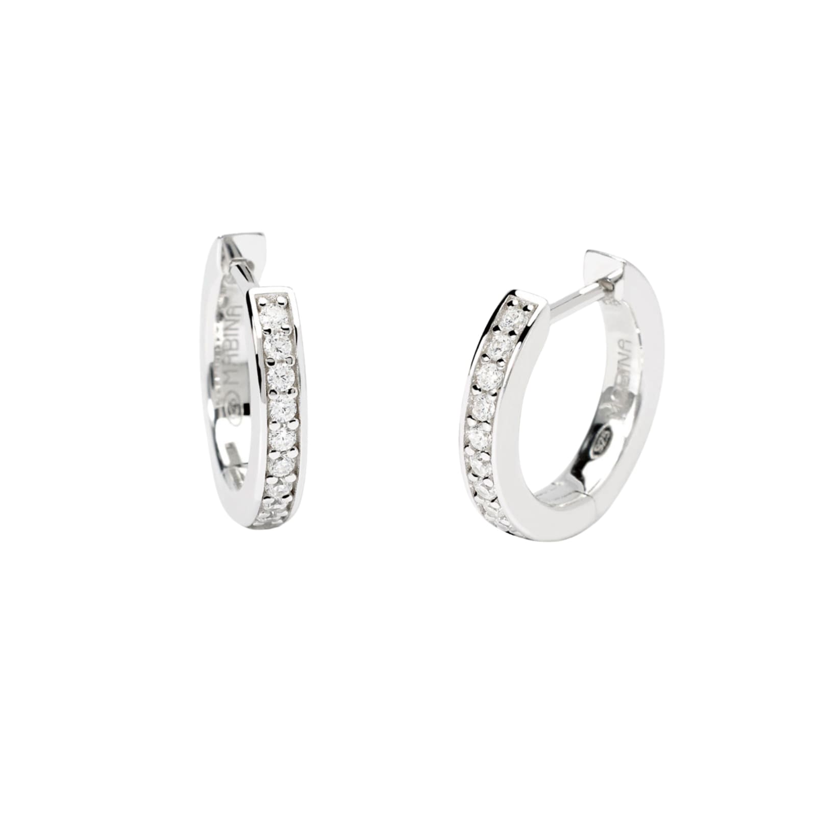 Orecchini a cerchio Mabina con diamanti Lab-Grown ct.0,20