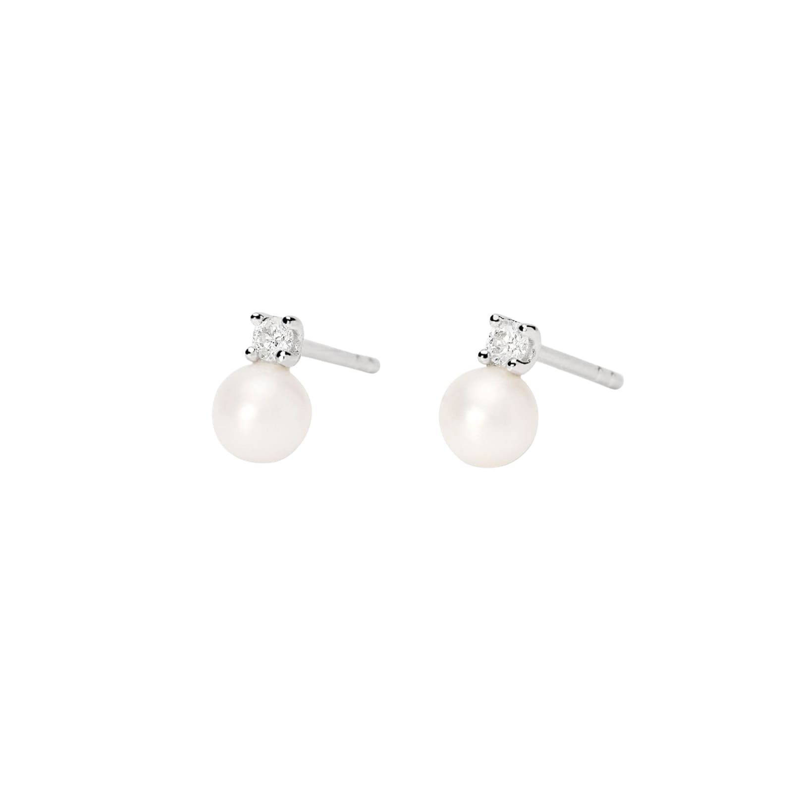 Orecchini Mabina My Diamond in argento perle e diamanti 0,09ct MISURA UNICA