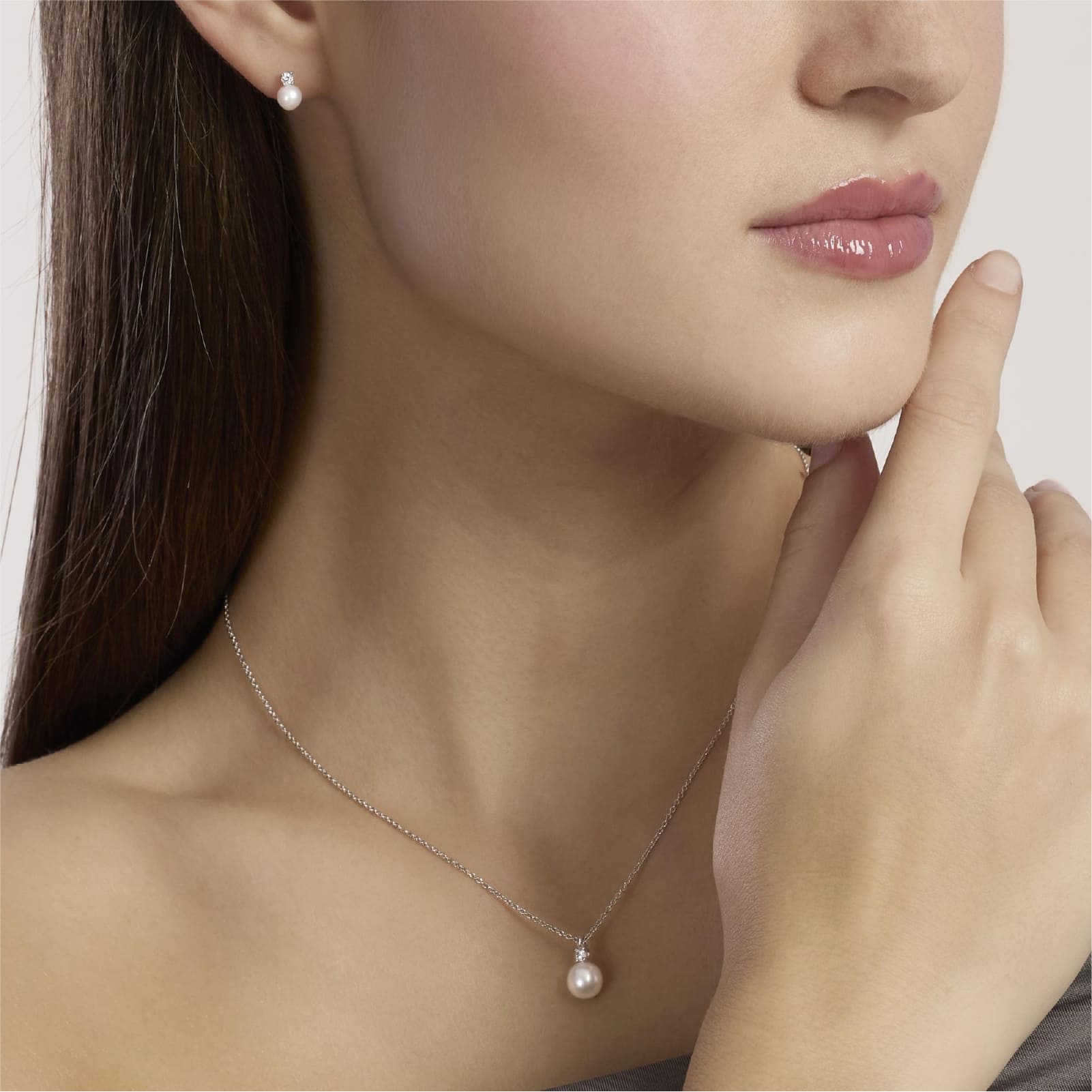 Orecchini Mabina My Diamond in argento perle e diamanti 0,09ct MISURA UNICA
