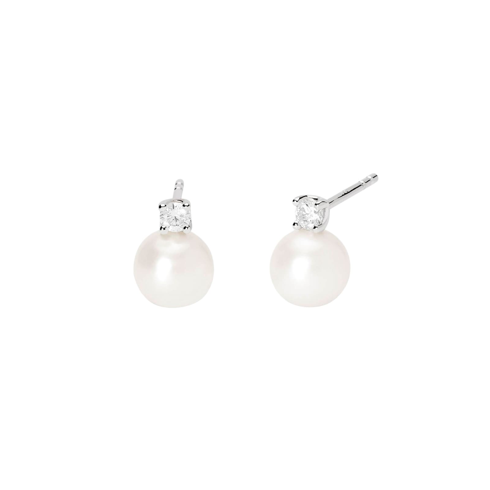 Orecchini Mabina My Diamond in argento perle e diamanti 0,12ct MISURA UNICA