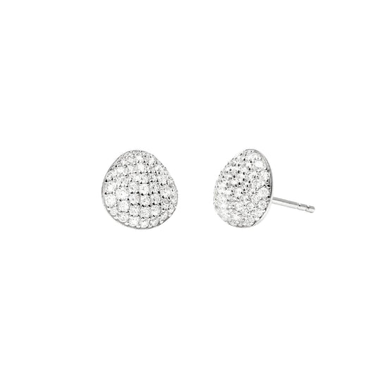 Orecchini lobo Mabina in argento con pavè di zirconi MISURA UNICA