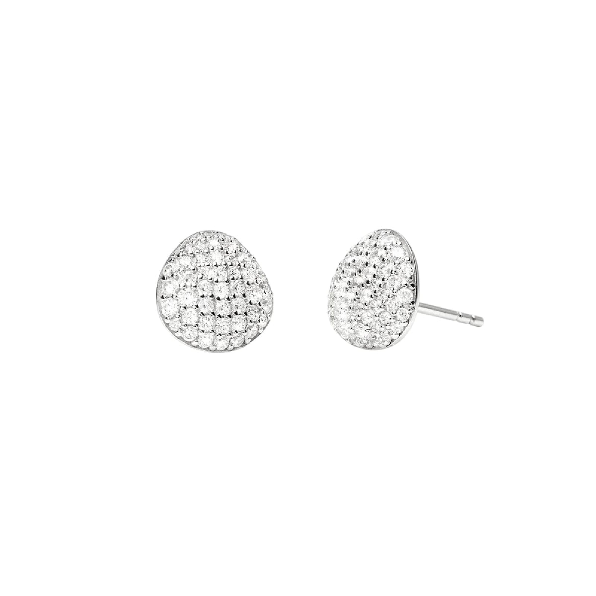 Orecchini lobo Mabina in argento con pavè di zirconi MISURA UNICA