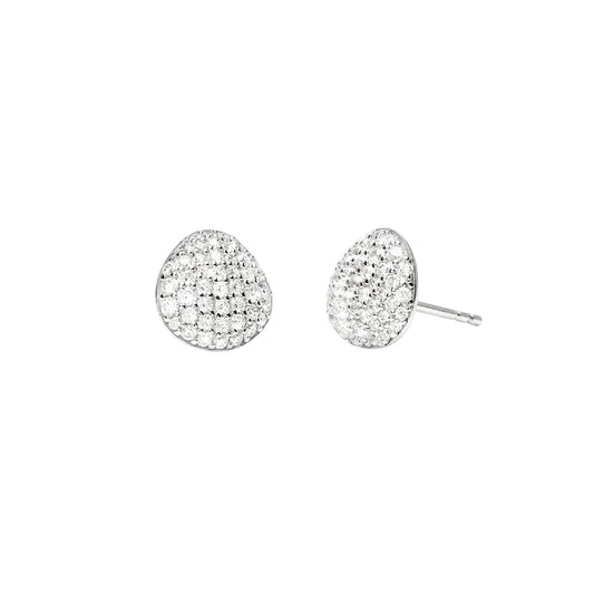 Orecchini lobo Mabina in argento con pavè di zirconi MISURA UNICA