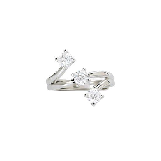 Anello trilogy Mabina in lega con zirconi bianchi da donna Regolabile dalla 11 alla 19