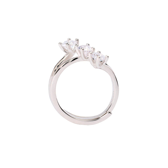 Anello trilogy Mabina in lega con zirconi bianchi da donna Regolabile dalla 11 alla 19