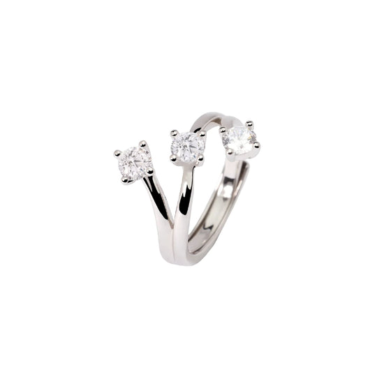 Anello trilogy Mabina in lega con zirconi bianchi da donna Regolabile dalla 11 alla 19