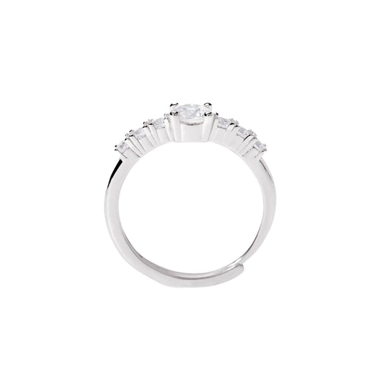 Anello veretta Mabina in lega con zirconi bianchi da donna Regolabile dalla 11 alla 19
