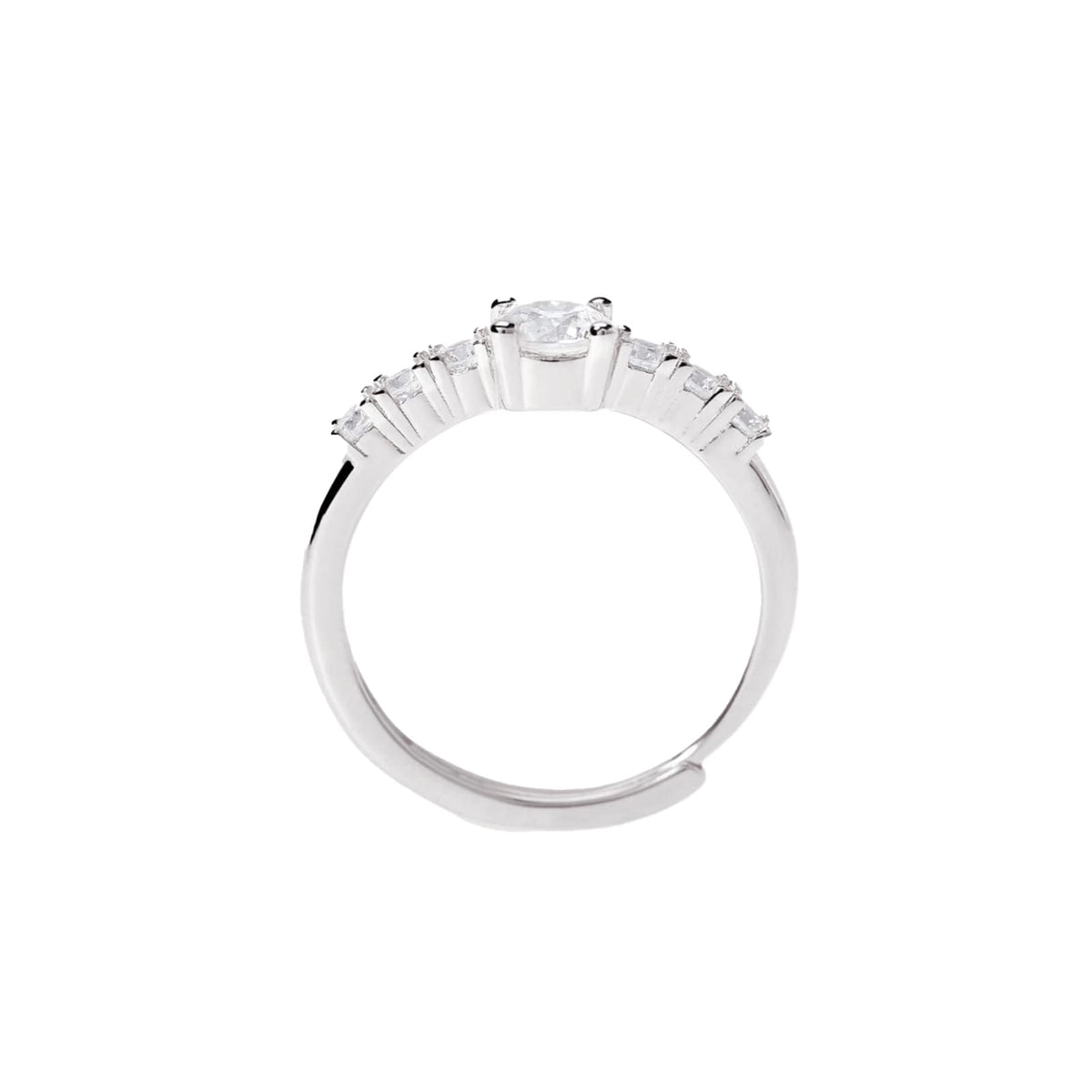 Anello veretta Mabina in lega con zirconi bianchi da donna Regolabile dalla 11 alla 19