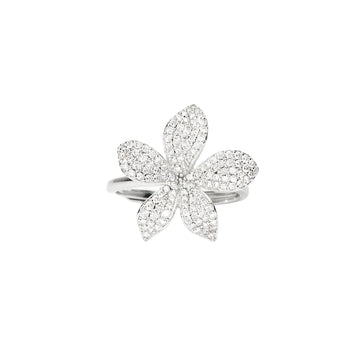 Anello regolabile Mabina in lega con zirconi forma di fiore Regolabile dalla 11 alla 19