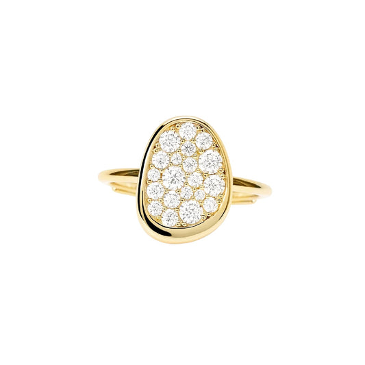 Anello regolabile Mabina in lega dorata con ovale di zirconi Regolabile dalla 11 alla 19