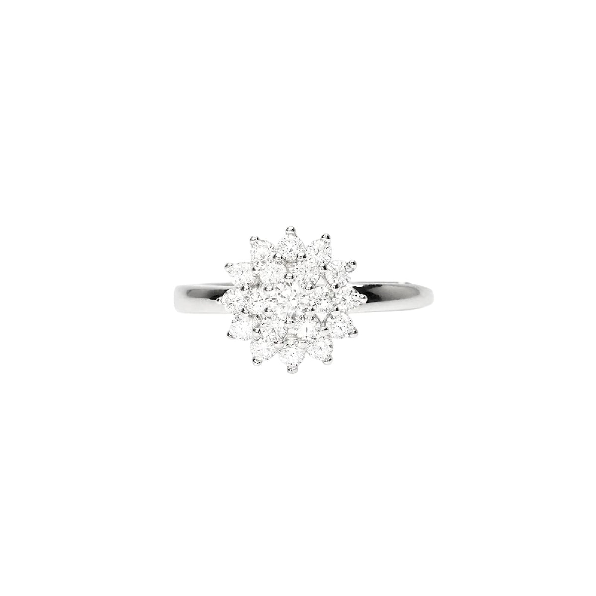 Anello regolabile Mabina in lega con fiore di zirconi Regolabile dalla 11 alla 19