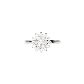 Anello regolabile Mabina in lega con fiore di zirconi Regolabile dalla 11 alla 19