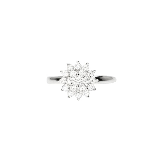 Anello regolabile Mabina in lega con fiore di zirconi Regolabile dalla 11 alla 19
