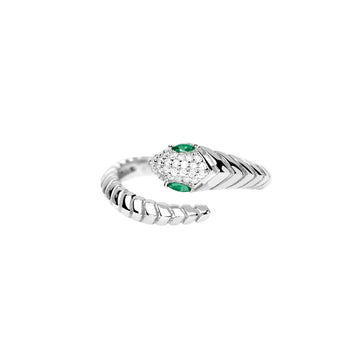 Anello aperto Mabina in lega con zirconi serpente Regolabile dalla 11 alla 19