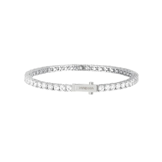 Bracciale tennis Mabina in lega con zirconi bianchi 17 cm