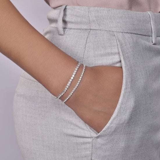 Bracciale tennis Mabina in lega con zirconi bianchi 17 cm