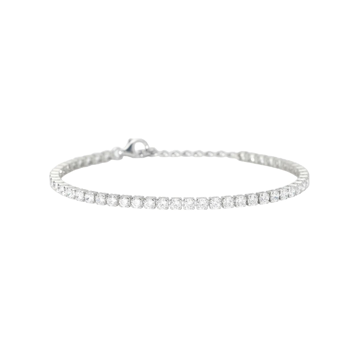 Bracciale tennis Mabina in bronzo rodiato con zirconi 18,5 cm