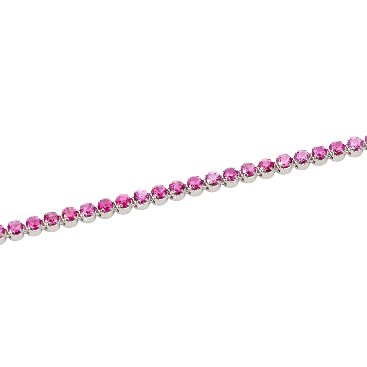 Bracciale tennis Mabina in bronzo rodiato con zirconi rosa 18,5 cm