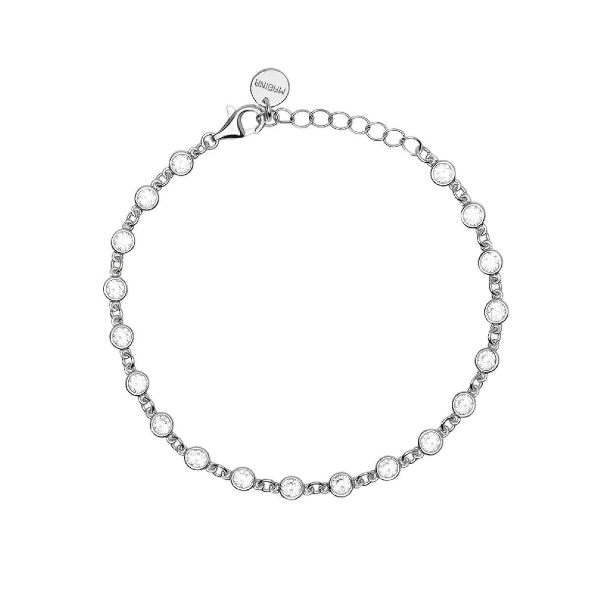 Bracciale catena Mabina in lega con zirconi rotondi 19 cm