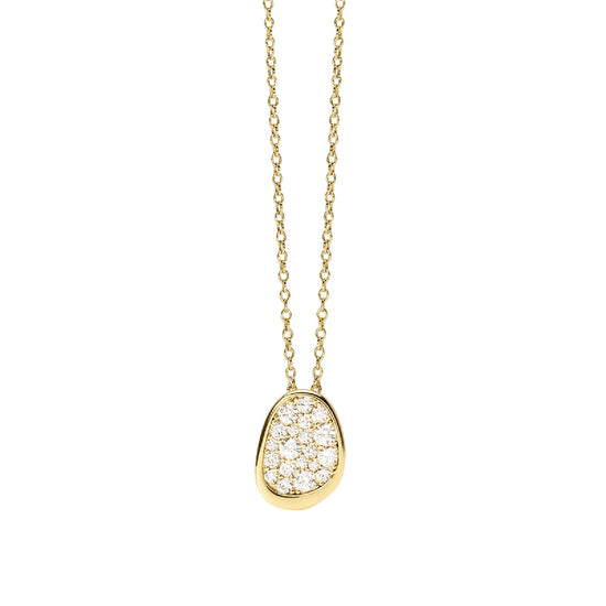 Collana catena Mabina in lega dorata con pavè di zirconi MISURA UNICA