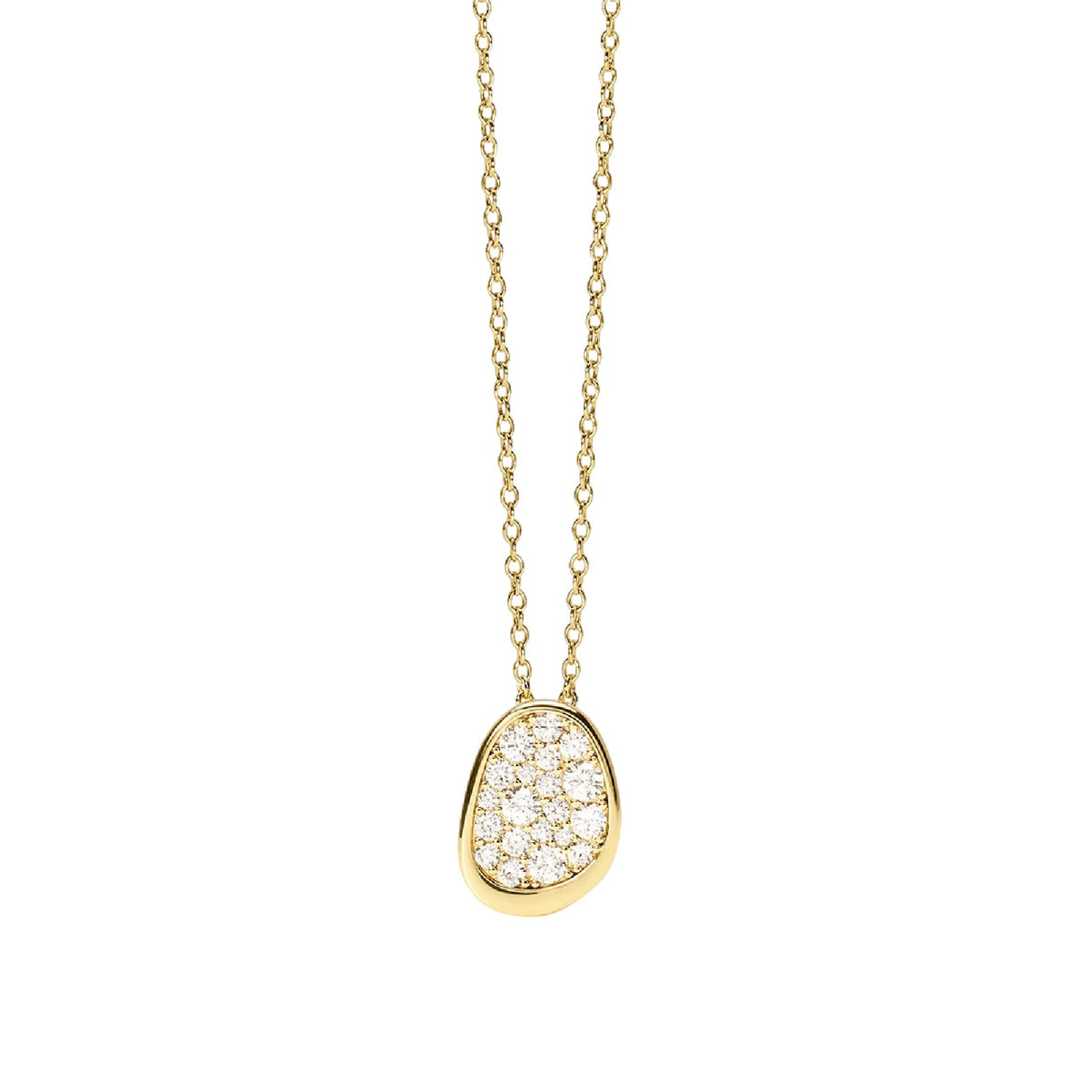 Collana catena Mabina in lega dorata con pavè di zirconi MISURA UNICA