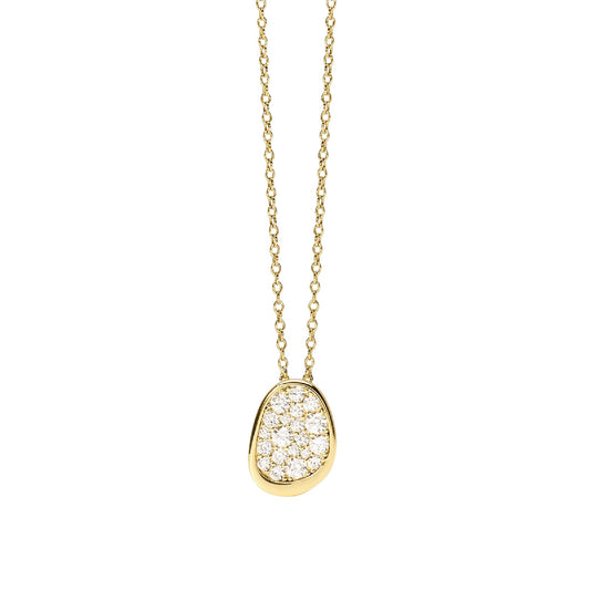 Collana catena Mabina in lega dorata con pavè di zirconi MISURA UNICA