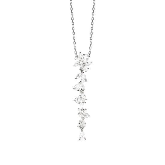 Collana catena Mabina in lega con cascata di zirconi MISURA UNICA
