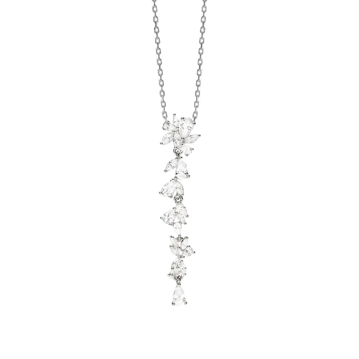 Collana catena Mabina in lega con cascata di zirconi MISURA UNICA