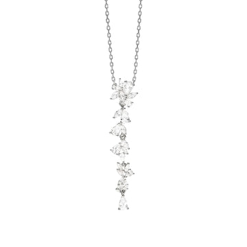 Collana catena Mabina in lega con cascata di zirconi MISURA UNICA