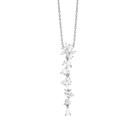 Collana catena Mabina in lega con cascata di zirconi MISURA UNICA