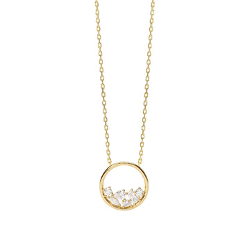 Collana catena Mabina in lega dorata e cerchio con zirconi MISURA UNICA