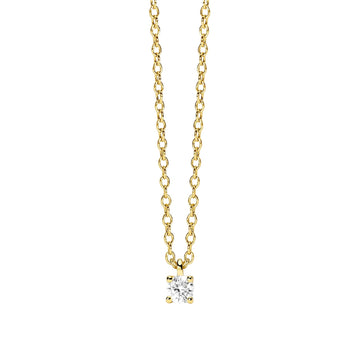 Collana catena Mabina in lega dorata con zircone punto luce MISURA UNICA