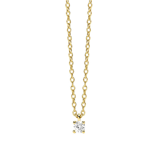 Collana catena Mabina in lega dorata con zircone punto luce MISURA UNICA