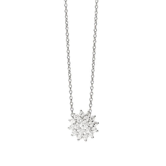 Collana catena Mabina in lega con zirconi sole pendente MISURA UNICA