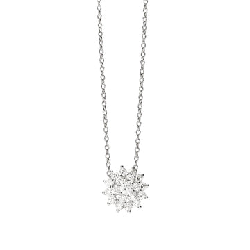 Collana catena Mabina in lega con zirconi sole pendente MISURA UNICA