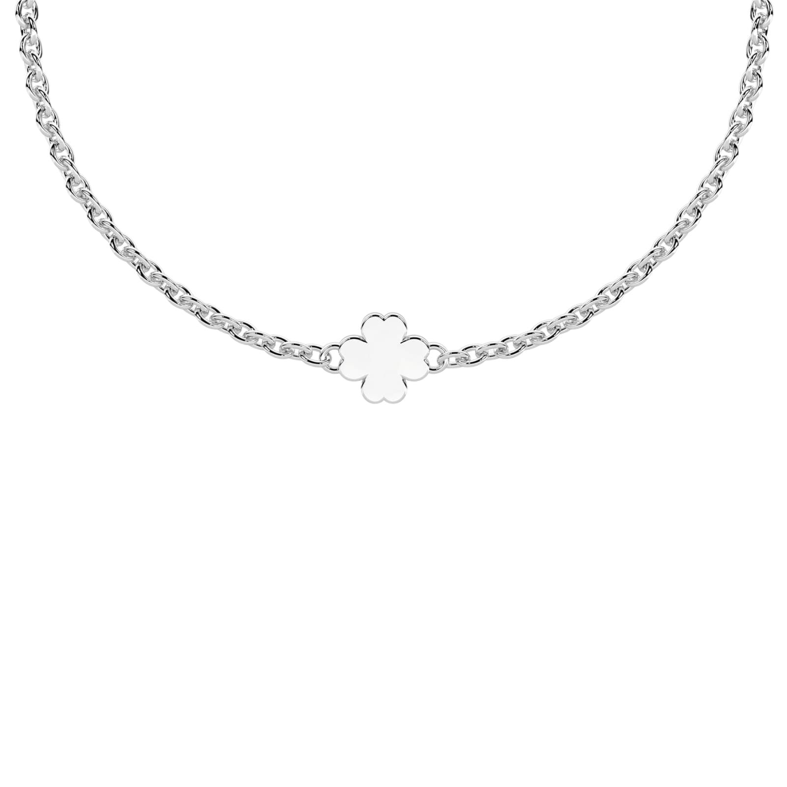 Bracciale Kidult Infinity in acciaio con quadrifoglio 16 cm