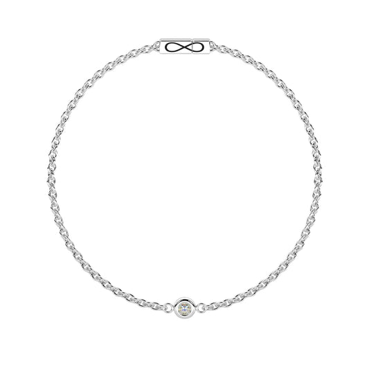 Bracciale Kidult Infinity in acciaio con diamante Lab-Grown 16 cm