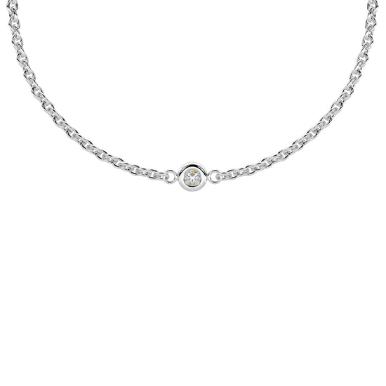Bracciale Kidult Infinity in acciaio con diamante Lab-Grown 16 cm