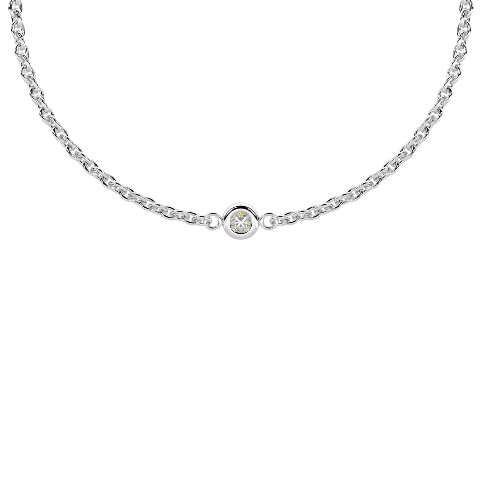 Bracciale Kidult Infinity in acciaio con diamante Lab-Grown 16 cm