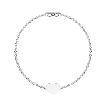 Bracciale Kidult Infinity in acciaio con cuore e infinito 16 cm