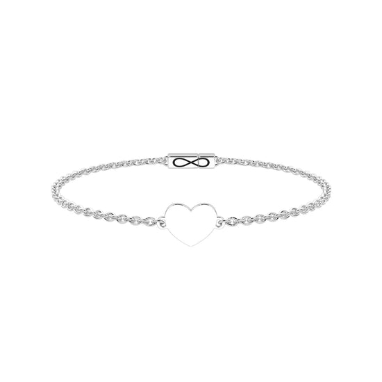 Bracciale Kidult Infinity in acciaio con cuore e infinito 16 cm