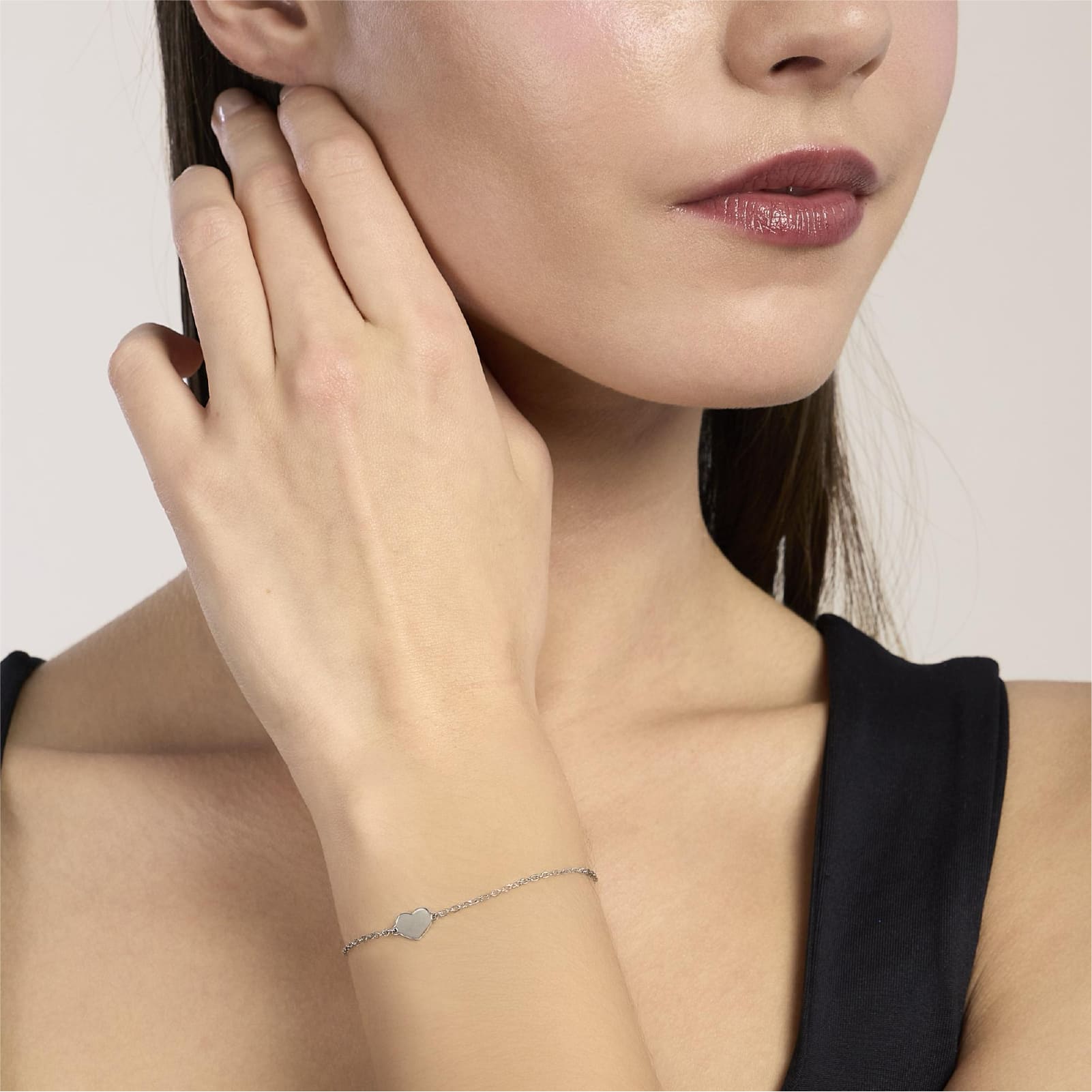 Bracciale Kidult Infinity in acciaio con cuore e infinito 16 cm