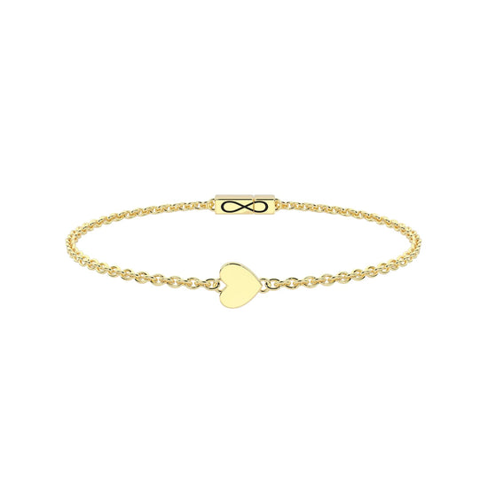 Bracciale Kidult Infinity in acciaio pvd oro cuore e infinito 16 cm
