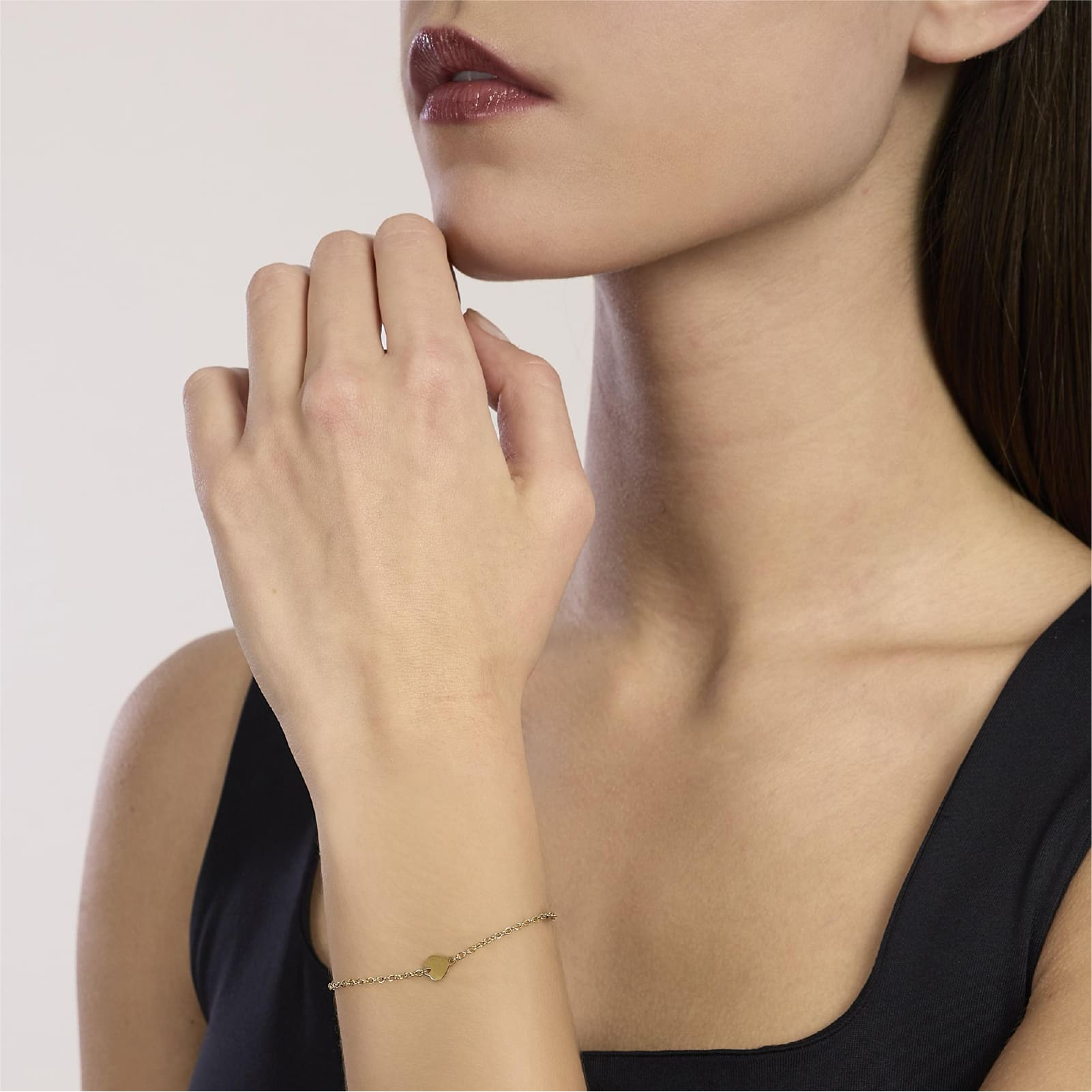 Bracciale Kidult Infinity in acciaio pvd oro cuore e infinito 16 cm