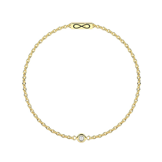 Bracciale Kidult Infinity in acciaio pvd oro diamante lab-grown 16 cm