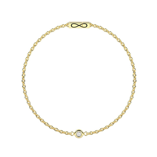 Bracciale Kidult Infinity in acciaio pvd oro diamante lab-grown 16 cm