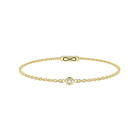Bracciale Kidult Infinity in acciaio pvd oro diamante lab-grown 16 cm