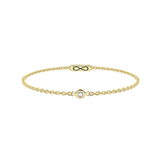 Bracciale Kidult Infinity in acciaio pvd oro diamante lab-grown 16 cm